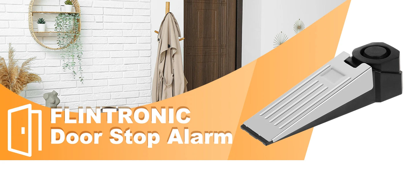 Wireless Door Stop Alarm System 120dB Wedge Security Floor Door Stops Home Doorstop Preasure Alarm