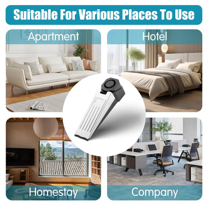 Wireless Door Stop Alarm System 120dB Wedge Security Floor Door Stops Home Doorstop Preasure Alarm