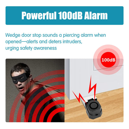 Wireless Door Stop Alarm System 120dB Wedge Security Floor Door Stops Home Doorstop Preasure Alarm